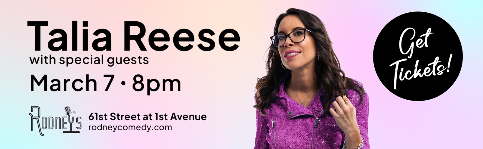 Talia Reese with special guests — March 7, 8pm at Rodney's, 61st Street at 1st Avenue — Get Tickets